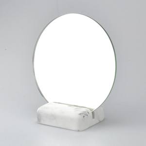 Nueva llegada Espejo de forma redonda blanca con base - Product Image 1