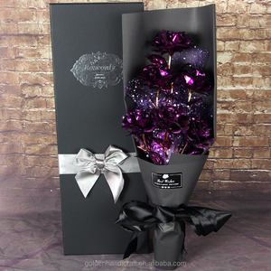 Commercio all'ingrosso Regalo di Giorno di san valentino Del Fiore 24K <span class=keywords><strong>Oro</strong></span> Rosa <span class=keywords><strong>Bouquet</strong></span> di Fiori - Product Image 4