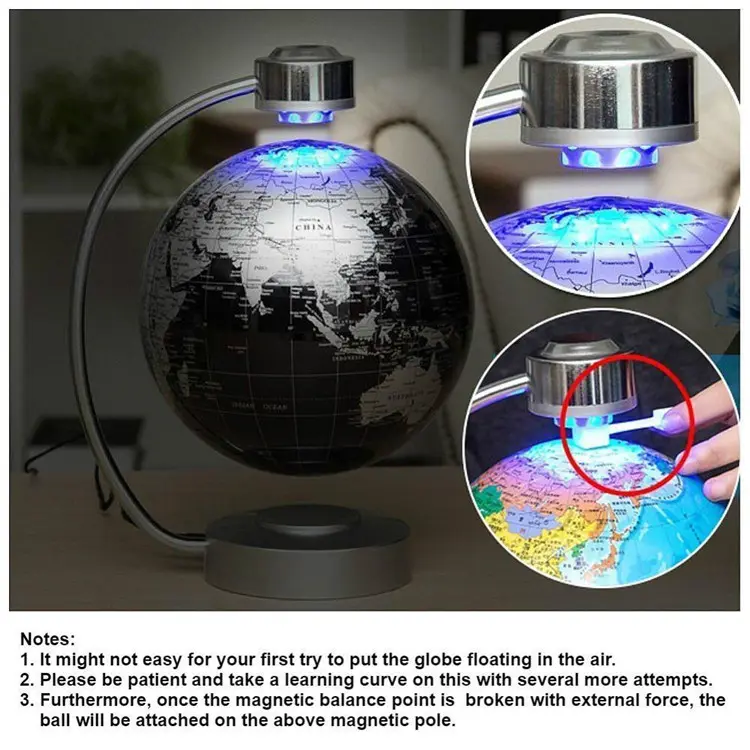 360 grad roating magnetschwebebahn globus karte 6 zoll Für Schreibtisch Dekoration