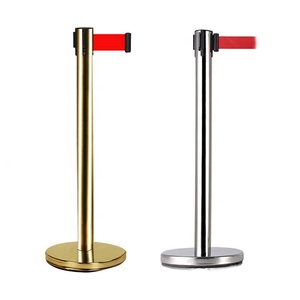 Wholesale Metal/Steel <strong>Bank</strong> <strong>Queue</strong> Line Control Barrier Stanchion Post <strong>Retractable</strong> <strong>Belt</strong> Included - Product Image 4