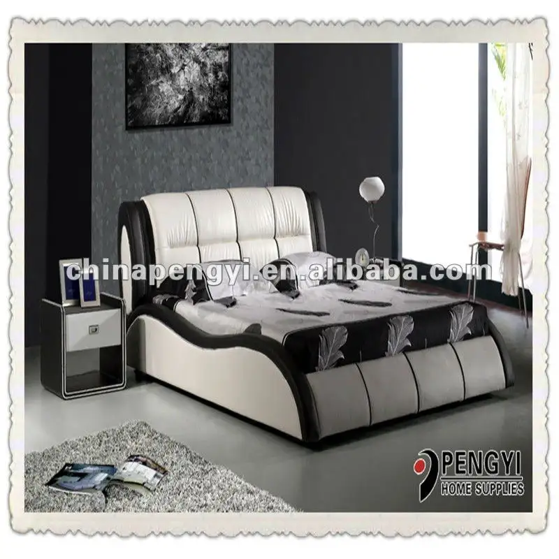 Hohe qualität luxus schlafzimmer bett möbel auf verkauf PY-671