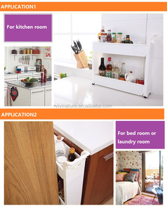 Nhựa lưu trữ Slim trượt nhà bếp lưu trữ xe đẩy, bánh bếp giá kệ từ 3 đến 5 tầng - Product Image 5