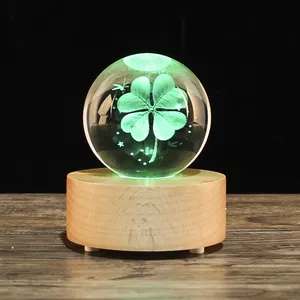 Tùy Chỉnh Kích Cỡ Khác Nhau Cá Nhân Bằng Gỗ Đứng Led Ánh Sáng Bằng Gỗ 3D Laser Crystal Ball