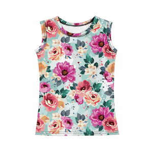 Sin mangas de la venta caliente bebé camisetas y cómodo suave tops de bebé niña floral impreso genial chicas tops y t camisa - Product Image 5