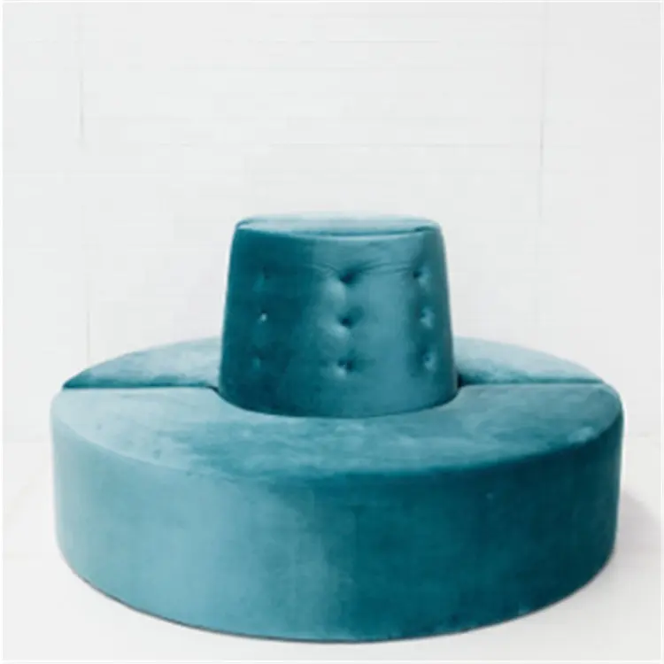 Circulaire moderne getuft knop ronde chesterfield ontwerp fluwelen sofa