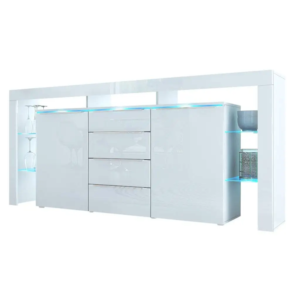 On Sale Latest Design High Gloss UV Mirrored Led Sideboard Cabinet