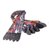 Wholesale Sublimation Printed Polyester Anime Guitar Bass Strap PU Leather Ends Plastic Buckle Stringed Instruments Accessories