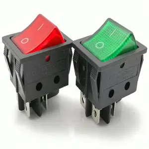 KCD4 16A SU OFF Doppia Pole 4 PIN Rocker Switch Con 12 V Luce