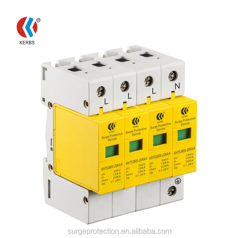 380V 20KA 40KA Lightning Arrester Three Phase Surge Protective Device Type 1