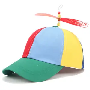 Good Quality Baseball Caps Custom Promotional Soft 6 Panel Blank Multi Color Children Cap With Propeller Baseball Cap