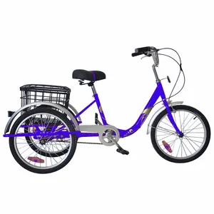 New 16 20 24 inch elderly vegetable basket foldable adult tricycle, Best price adult trike,adult tricycle motor kit with 20 inch