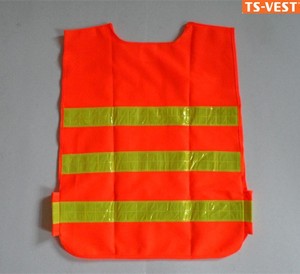 Adjustable keselamatan pvc kaset reflektif <span class=keywords><strong>orange</strong></span> rompi berburu - Product Image 6