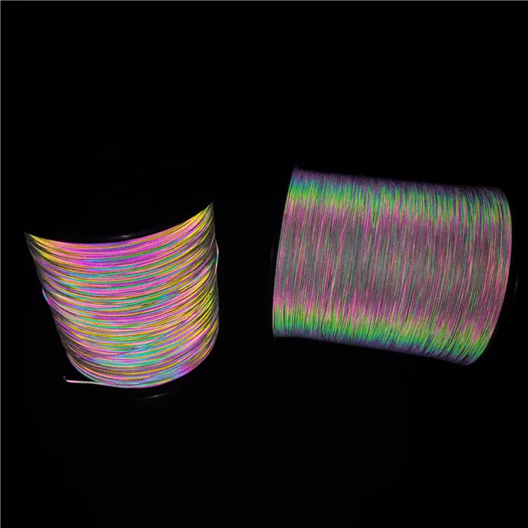 En471 Weaving Knitting Rainbow Reflective Fabric Yarn Thread