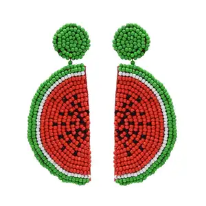 Perlen frucht Wassermelone Ohrringe für Frauen Statement Drop Dangle Girl Party Schmuck