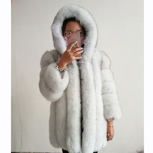 Giacca invernale cinese per capelli lunghi e grigi con <span class=keywords><strong>pelliccia</strong></span> di volpe sintetica per taglie forti leggera ed elegante per l'inverno - Product Image 4