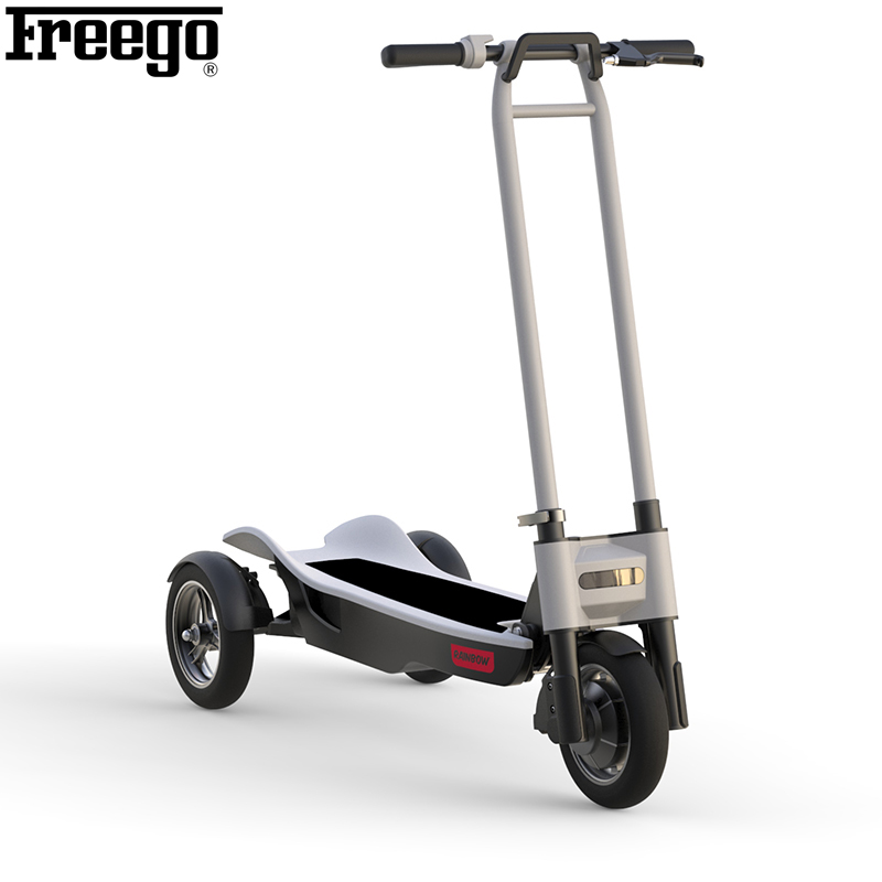 Новейший запатентованный мощный трехколесный электрический складной скутер Freego, скейтборд для взрослых