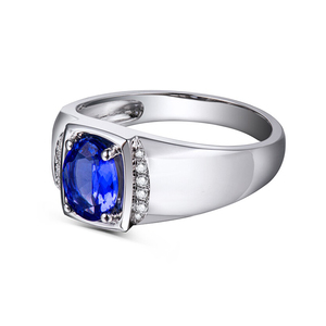Offre Spéciale tendance <span class=keywords><strong>bague</strong></span> fine 1.05ct naturel pierres précieuses bleu tanzanite <span class=keywords><strong>bague</strong></span> pour femmes <span class=keywords><strong>18</strong></span> k <span class=keywords><strong>or</strong></span> bijoux - Product Image 2