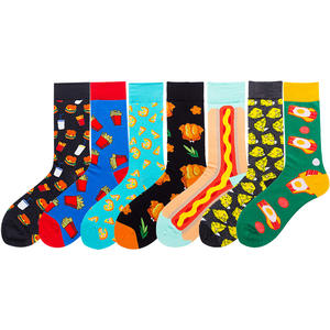 <span class=keywords><strong>Chaussettes</strong></span> amusantes à motifs de nourriture : dinde, hamburger, frites, œufs, bacon, hot-dog, fromage, pizza - Product Image 1