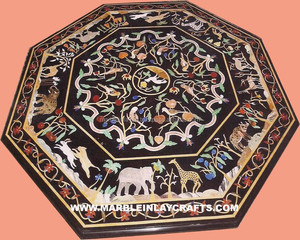 <b>Table</b> <b>Top</b> <b>Marble</b> Inlay, Octagonal <b>Marble</b> <b>Table</b> - Product Image 1