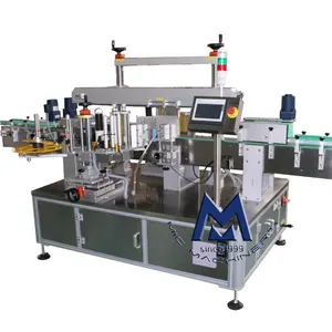 adhesive sticker double side round flat packaging cosmetic labeling machine for square bottle