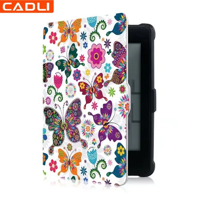 Auto sleep/wake function smart tablet Flip Book cover for kindle paperwhite 1 2 3 leather case