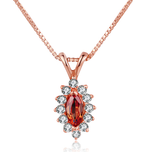 Vente en gros de pierres précieuses naturelles argent <span class=keywords><strong>Sterling</strong></span> 925 3x6mm 0.6ct collier de Citrine S925 pour femmes NI001 - Product Image 1