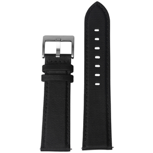 Wholesale Price Black Nylon + Leather Cordura Watch Straps Fabric Watch Bands in 18mm/20mm/ 22mm with Heavy Buckle
