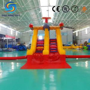 Inflatable Slide inflatable shark Adventure <span class=keywords><strong>Club</strong></span> Double slide and pool backyard water park for sale - Product Image 3