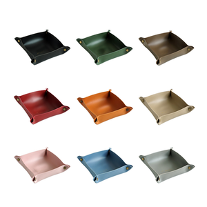 YY, venta al por mayor, bandeja de cuero de dos pisos, stock listo para llaves, monedas, teléfono, billetera y joyería en <span class=keywords><strong>cocina</strong></span> y sala de estar - Product Image 2