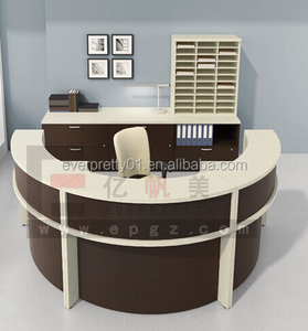 A buon mercato mobili per ufficio <span class=keywords><strong>Design</strong></span> diverso colore personalizzato scrivania mezza rotonda con ISO - Product Image 2