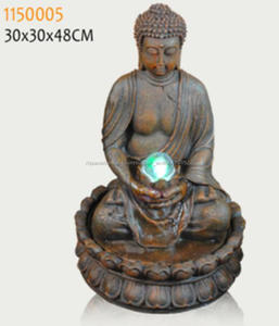 2017 adornos de resina de buda fuente con led - Product Image 5