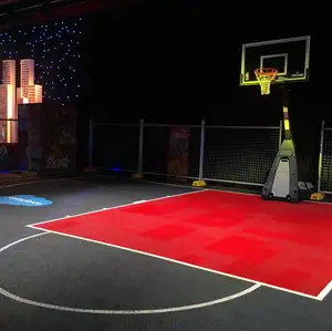 Mobil basketbol sahası birbirine zemin güverte plastik karo taban açık spor döşeme