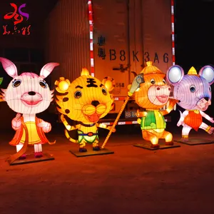 Outdoor Waterdichte Led Groothandel Handgemaakte Zijde Dier Chinese Zodiac Lantaarns