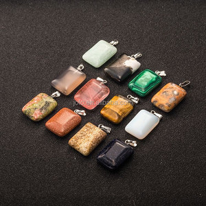 Naturel <span class=keywords><strong>Vogue</strong></span> Guérison Reiki Vert Aventurine Ange de Larme Balancent Des Charmes Perle Avec Alliage Accessoires - Product Image 4