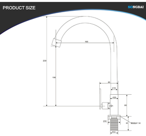 Pièces de robinet de tuyau d'eau froide unique en acier inoxydable <span class=keywords><strong>brosse</strong></span> Nickel évier de cuisine <span class=keywords><strong>pont</strong></span> lavage installation de robinet de cuisine - Product Image 5