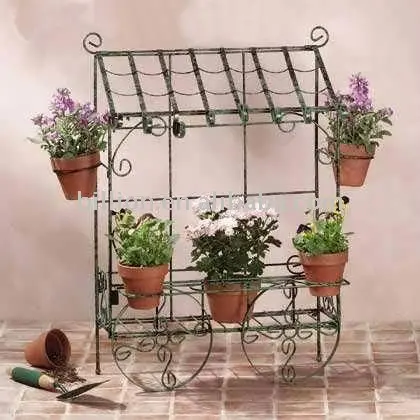 装飾的な錬鉄製の花の棚