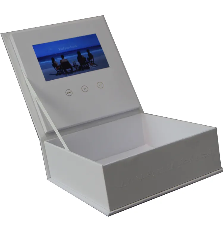 Confezione regalo diretta in fabbrica scatola con copertina rigida personalizzata schermo di compleanno confezione regalo video LCD da 7 pollici