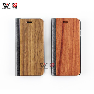 China <strong>Supplier</strong> Hot Selling New Products Wood Wallet Flip Cover <strong>Leather</strong> Mobile Phone <strong>Case</strong> for iPhone 7 8 12 14 16 - Product Image 4