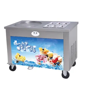 Snack Equipment Flavor Ice Cream Cold Plate Gefrier schrank für die Herstellung und den Verkauf von Eis brötchen