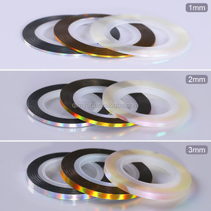 Último uñas láser rayas cinta etiqueta engomada para niñas 3D etiqueta engomada del clavo de DIY láser de papel de decoración de Arte de uñas - Product Image 2