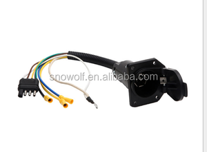 Voiture Camion <span class=keywords><strong>Remorque</strong></span> <span class=keywords><strong>Attelage</strong></span> 4 Fil Plat à 7 Voies <span class=keywords><strong>Remorque</strong></span> RV Lumière Harnais de Fil de Prise de Convertisseur Adaptateur - Product Image 2