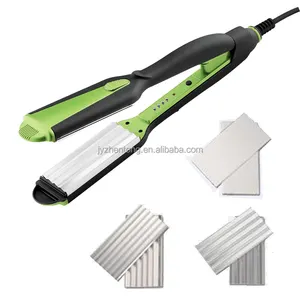 Plancha de pelo de hierro plana con recubrimiento de placa intercambiable, marca OEM