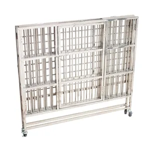 Rectangle Tubing Stainless Steel Silver Eco-Friendly <strong>Dog</strong> <strong>Cage</strong> Vet Equipment Animal <strong>Cages</strong> Exercise Pen <strong>Indoor</strong> Outdoor 94x65x75CM - Product Image 4
