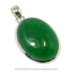 Vente en gros collier pendentif en pierre précieuse onyx vert en argent sterling 925 élégant plaqué or bijoux fins de fournisseur de confiance - Product Image 2
