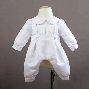 Wendbare Satin White Boutique Baby Jongens Doopjurk Wear Kids Rompertjes Kinderen Communie Kleding Kinderen Doop Outfits