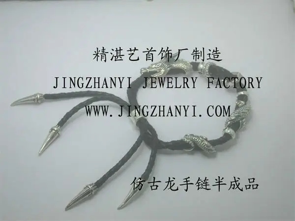 Bracelet en cuir de haute qualité avec décoration dragon en cuivre (conception bienvenue au client)