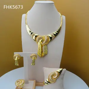 Yuminglai Costume Fashion Dubai Jewelry Sets Bridal Gold Plated Fashion Jewelry Sets