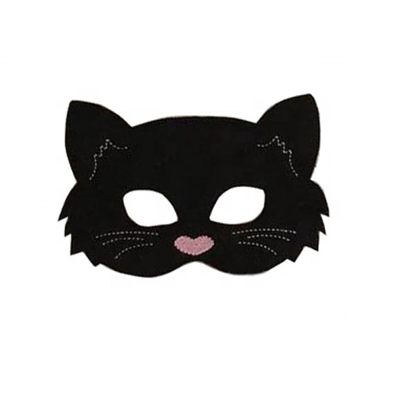 Lot De 12 Masques Chat En Feutre – à Décorer, élastiques Inclus, Fête Animale, Anniversaire, Halloween