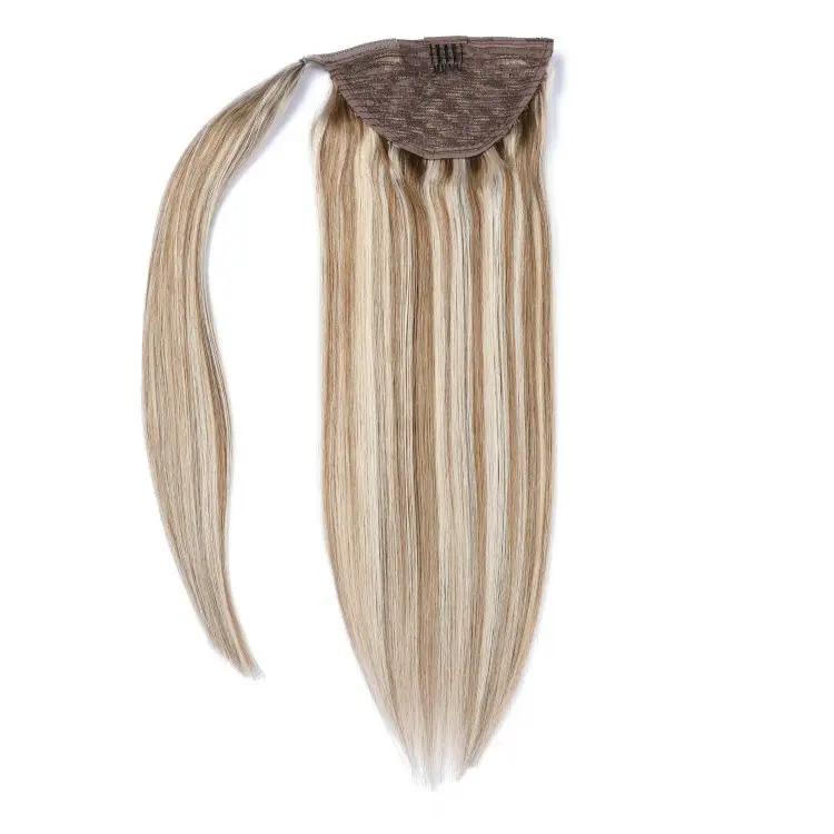Estensione dei capelli umani di vendita calda Piano colore P8/24 # coda di cavallo bundle brasiliano dei capelli coda di cavallo