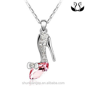 moda cenerentola scarpetta di vetro ciondolo sogno Unreal collana di cristallo - Product Image 4
